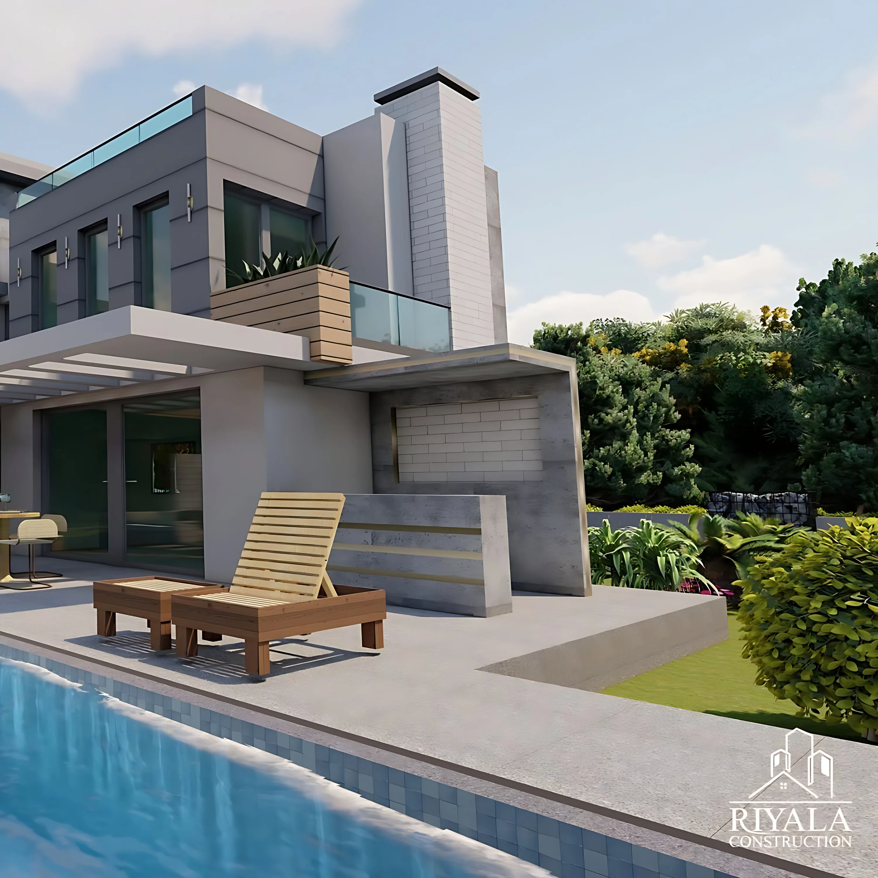 Riyala One pool terrace, visualisation